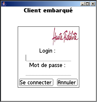 Écran d'identification sous Palm OS